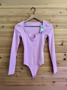 NWT Abercrombie & Fitch XS Soft A&F Rib Ribbed Long Sleeve Bodysuit Spring